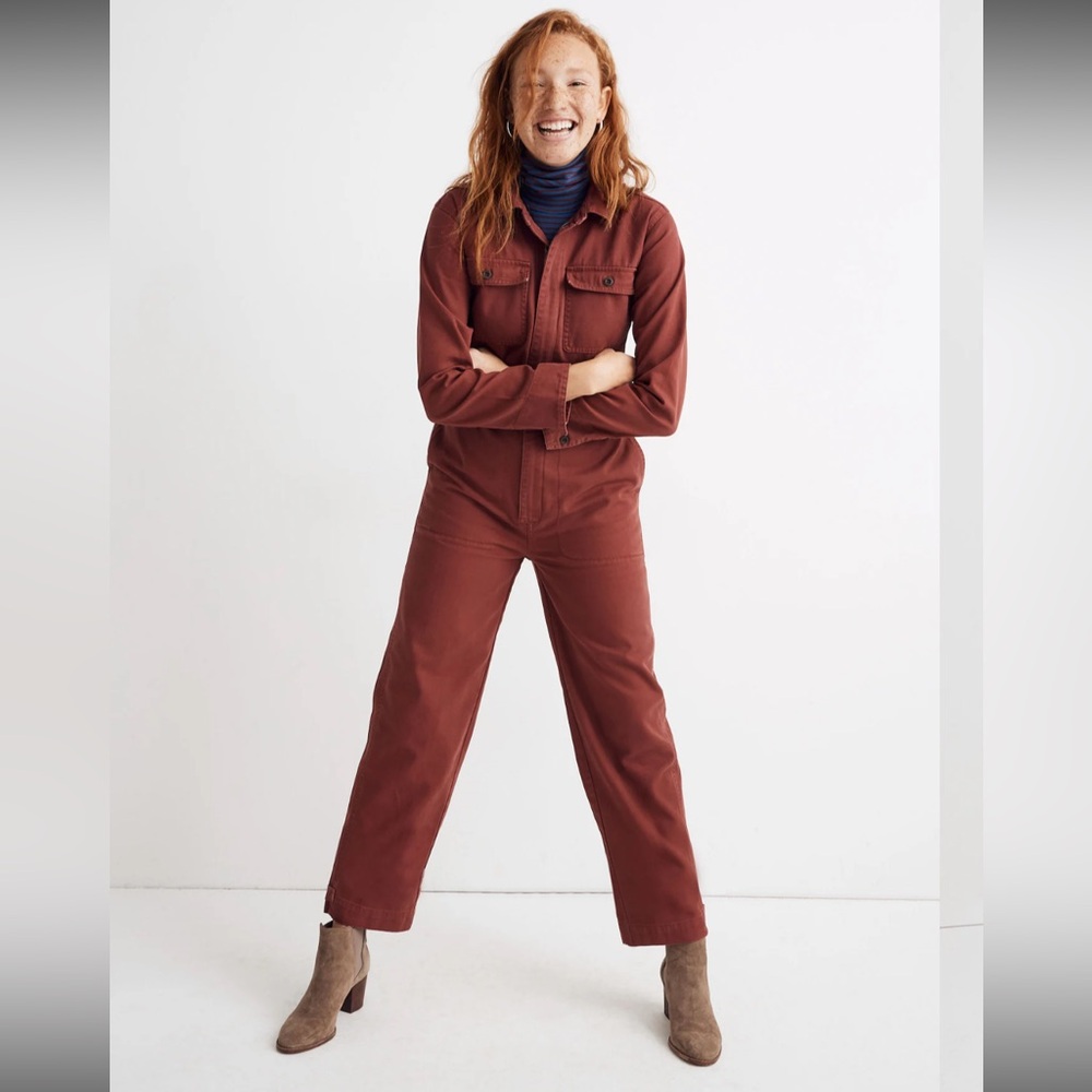 Straight-Leg Coverall Jumpsuit small